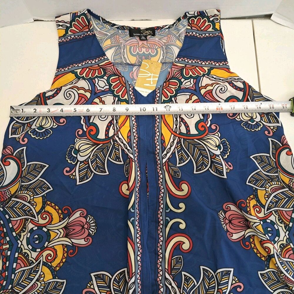 Suzanne Betro Flowing Sleeveless Scarf Print  Women's XL Blouse - Picture 6 of 6